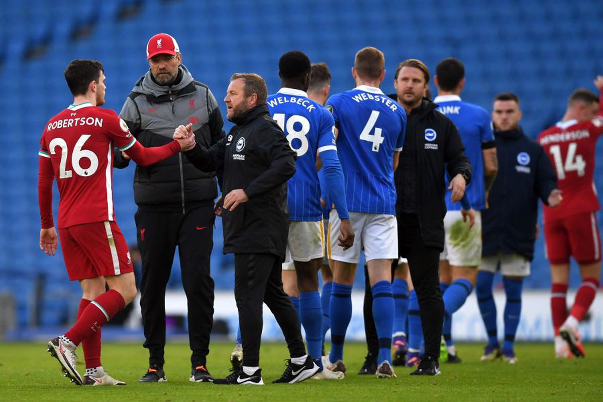 Brighton - Liverpool 1-1 » VAR împotriva „cormoranilor”: 3 decizii l-au scos din minți pe Klopp + Salah, nervos la schimbare