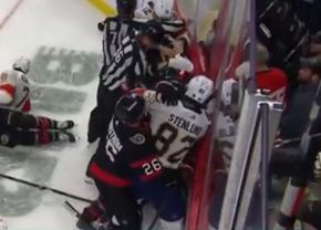 Moment halucinant în NHL » Arbitrul a cedat și a acordat 167 de minute de penalizare! Doar portarii au scăpat