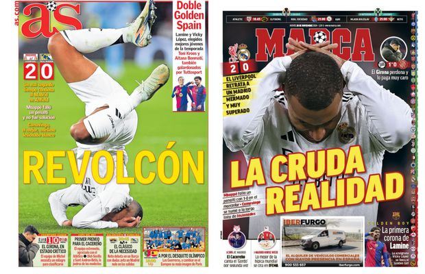 L-au pus în cap pe Mbappe! Cum arată copertele ziarelor spaniole și engleze, după Liverpool - Real: „Scufundați! Încă o prestație ridicolă”