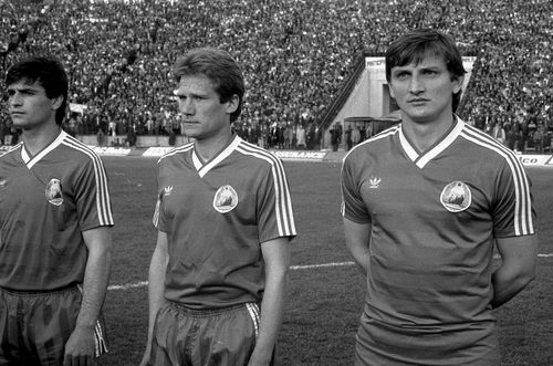 Klein, Boloni și Coraș înainte de România - Anglia 0-0 în 1985, la București. Foto: arhiva GSP