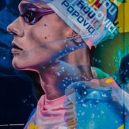 Mural David Popovici în Timișoara / foto: asociatia-edit.ro