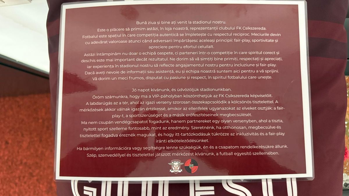 Înainte de Rapid - Csikszereda, 28 noiembrie 2025