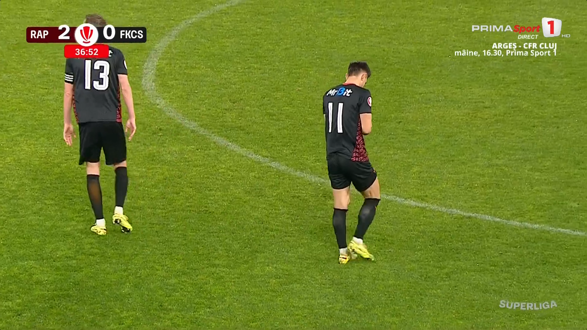 Stăpânit cu greu, după ce n-a fost lăsat să execute penalty-ul în Rapid - Csikszereda