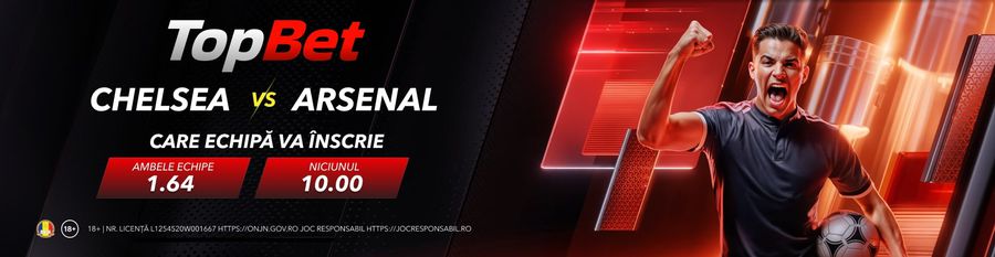 Arsenal, favorită în derby-ul cu Chelsea din Premier League - avancronică și cote la pariuri