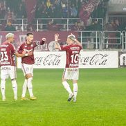 Cristi Manea, Alexandru Dobre și Claudiu Petrila în Rapid - Csikszereda, 28 noiembrie 2025/ foto Andre Furnigă (GSP)