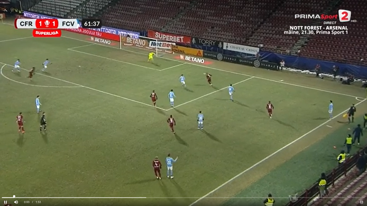 Gafa lui Carnat în CFR Cluj - Voluntari