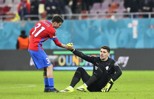 Ștefan Târnovanu se ia de ultrașii din Peluza Nord: „Banner la mișto” + Reacție după ce Becali l-a scos din poartă: „Domnul patron a venit la bază...”