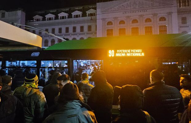 Bairam în Centrul Vechi, apoi fuga în stație: 1.000 de suporteri ai lui Fenerbahce au plecat spre Arena Națională cu STB-ul