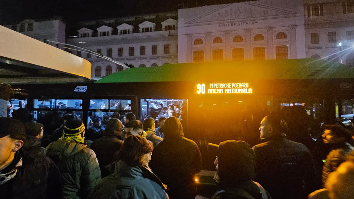 Bairam în Centrul Vechi, apoi fuga în stație: 1.000 de suporteri ai lui Fenerbahce au plecat spre Arena Națională cu STB-ul