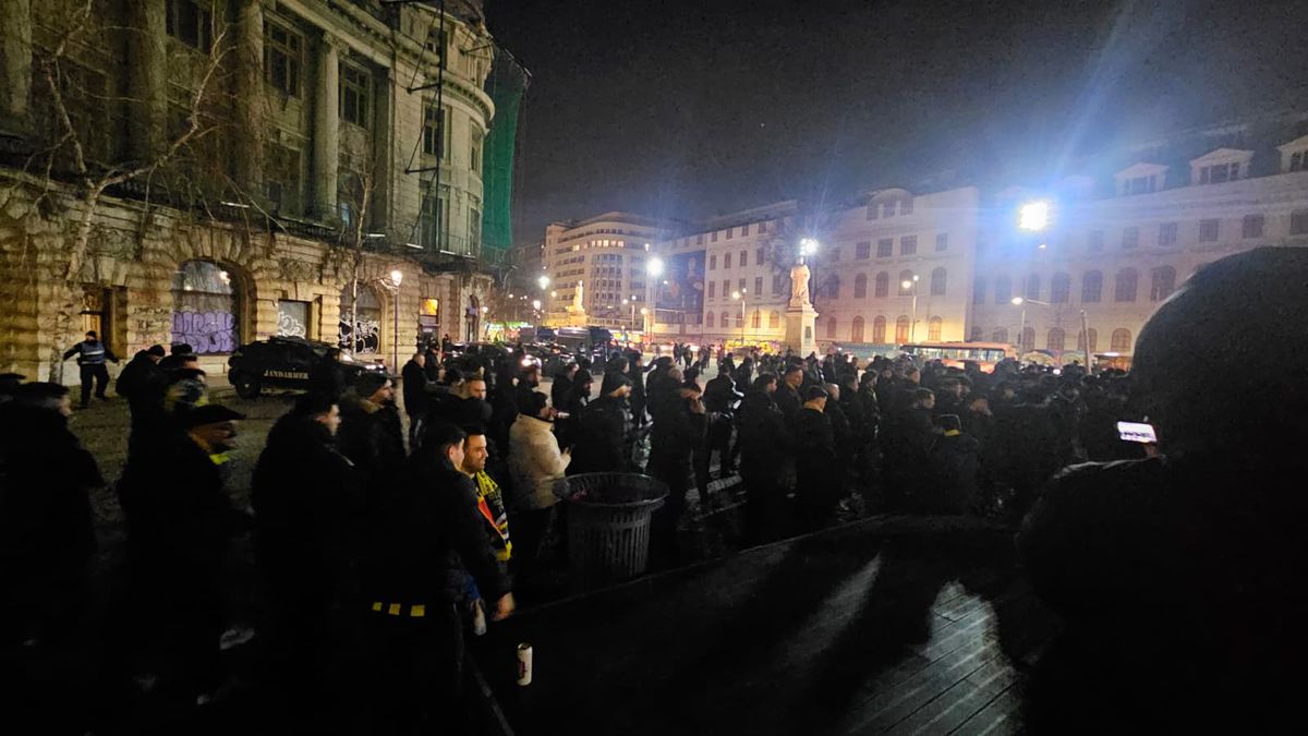 Bairam în Centrul Vechi, apoi fuga în stație: 1.000 de suporteri ai lui Fenerbahce au plecat spre Arena Națională cu STB-ul