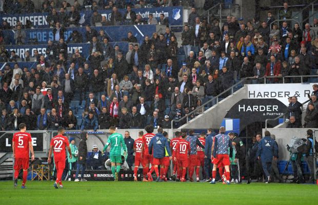 VIDEO+FOTO Hoffenheim - Bayern, întrerupt în minutul 77! Scene fără precedent: fotbaliștii au refuzat să mai joace