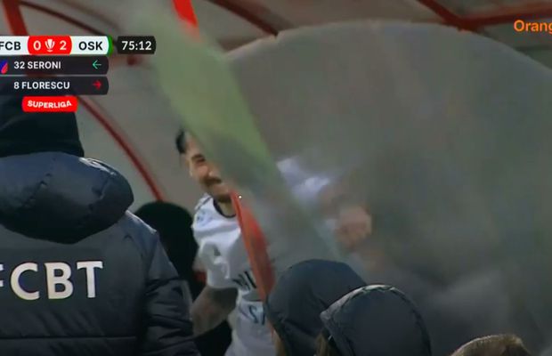 Scene incredibile în Superligă » A rupt banca de rezerve în momentul înlocuirii