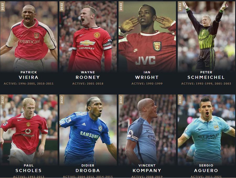 Fotbaliștii incluși în 2022 în Premier League Hall of Fame. Sursă foto: premierleague.com Sir Alex Ferguson și Arsene Wenger, primii doi antrenori incluși în Premier League Hall of Fame
