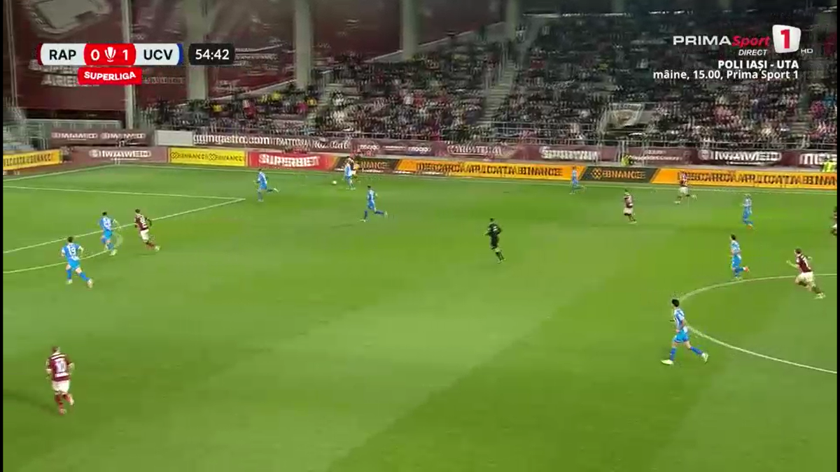 Fază ULUITOARE în Rapid - Craiova! Mirel Rădoi a răbufnit când a văzut autogolul
