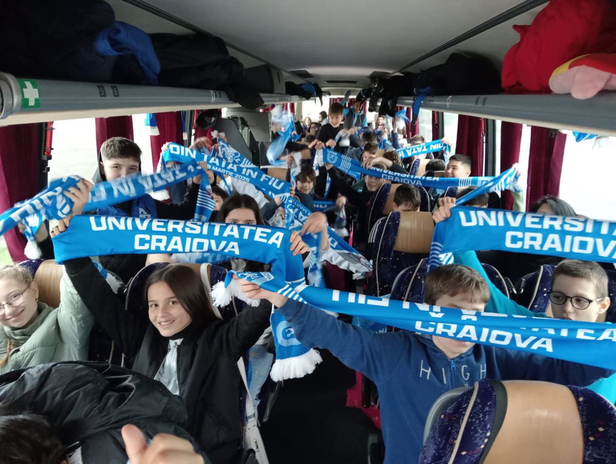 Copiii care susțin Craiova, în deplasare la meciul cu Rapid
