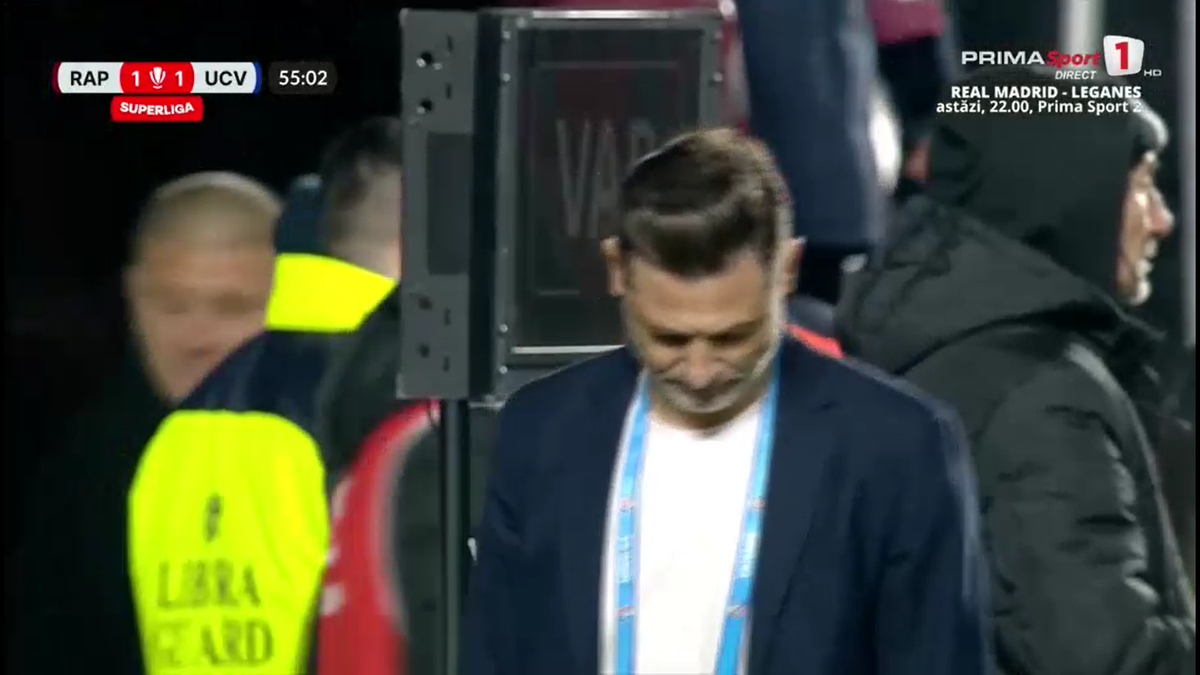 Fază ULUITOARE în Rapid - Craiova! Mirel Rădoi a răbufnit când a văzut autogolul