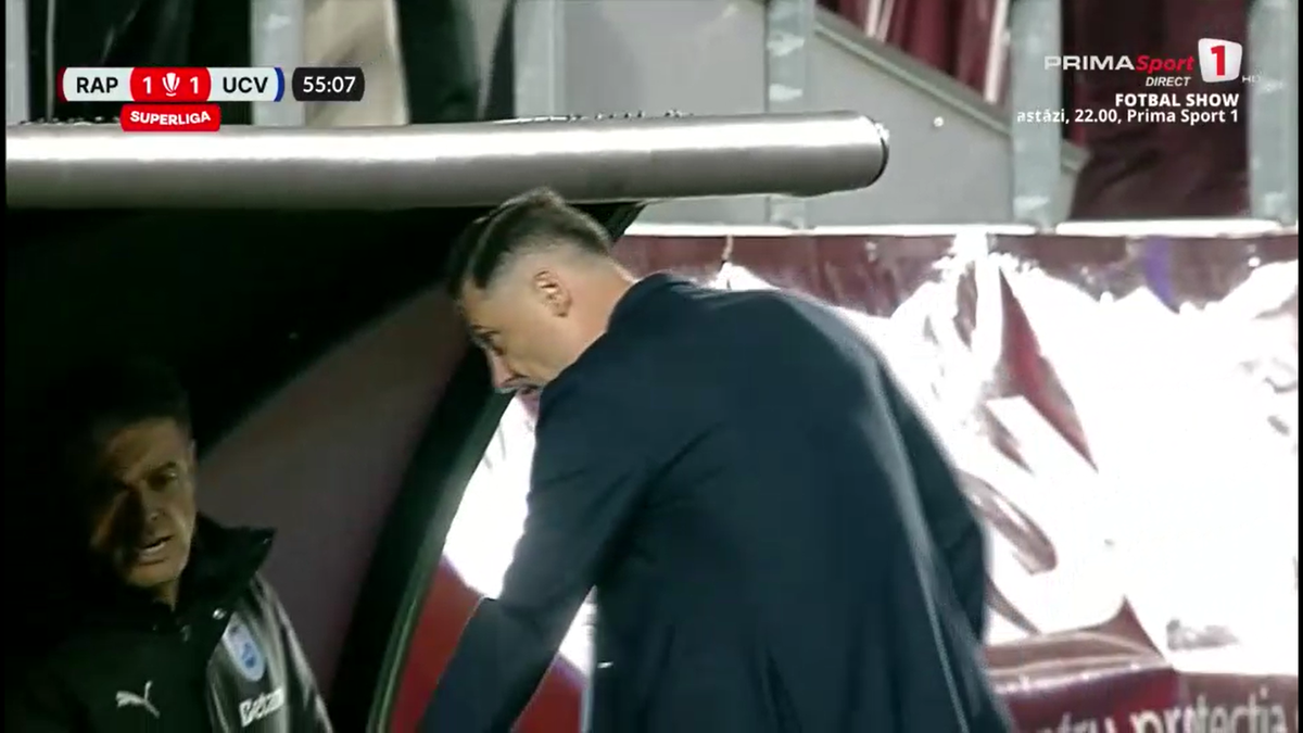 Fază ULUITOARE în Rapid - Craiova! Mirel Rădoi a răbufnit când a văzut autogolul