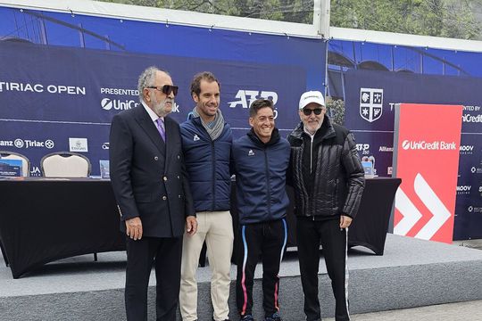 Ion Țiriac, Richard Gasquet, Sebastian Baez și Ilie Năstase la tragerea la sorți FOTO Roxana Fleșeru