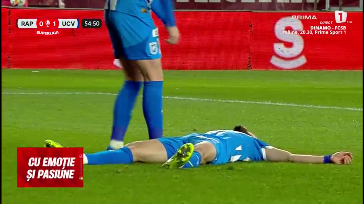 Fază ULUITOARE în Rapid - Craiova! Mirel Rădoi a răbufnit când a văzut autogolul