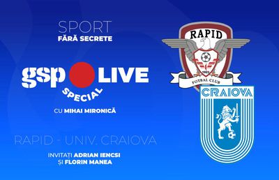 Rapid - Universitatea Craiova » Șumudică vs. Rădoi, în fața copiilor din tribune! Adrian Iencsi și Florin Manea, invitați la GSP Live Special