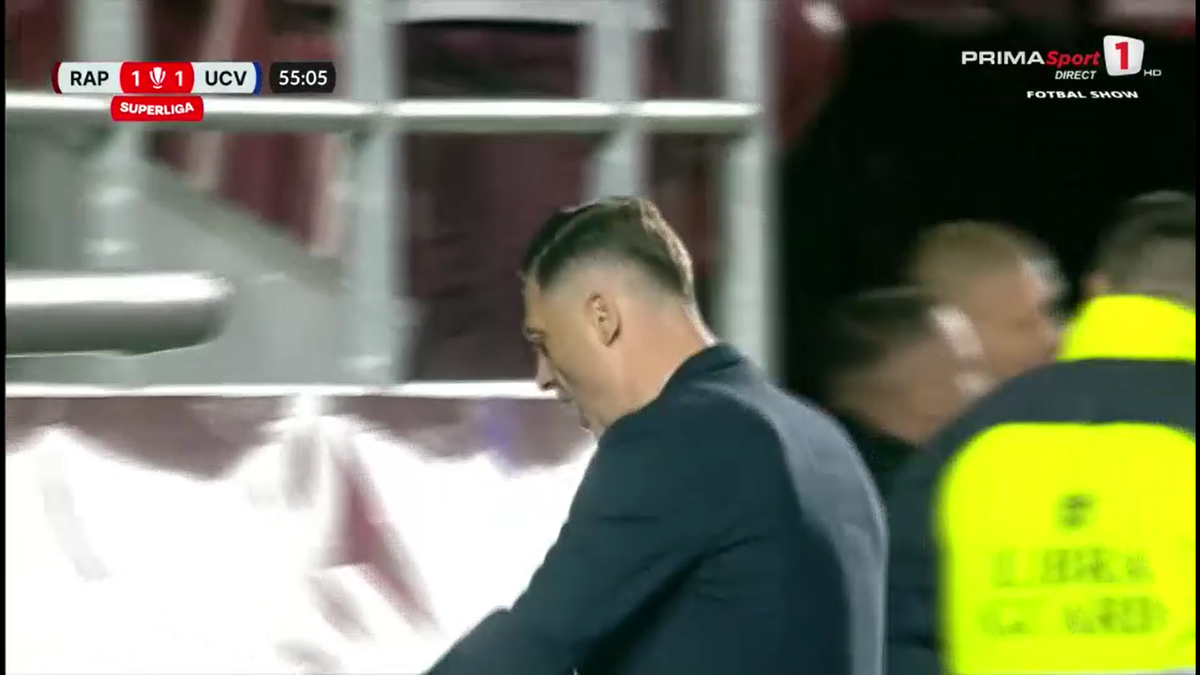 Fază ULUITOARE în Rapid - Craiova! Mirel Rădoi a răbufnit când a văzut autogolul