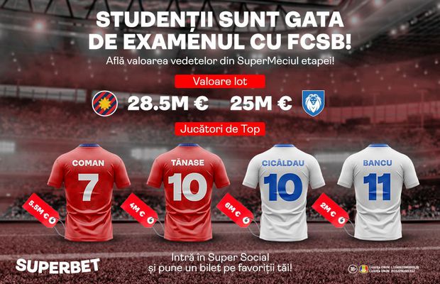 Craiova își joacă șansa la titlu! Află valoarea loturilor din SuperMeciul etapei!