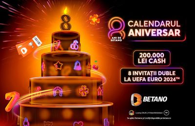 La 8 ani de Betano te premiem cu 8 invitații duble la UEFA EURO 2024 și premii totale de 200.000 Lei Cash!