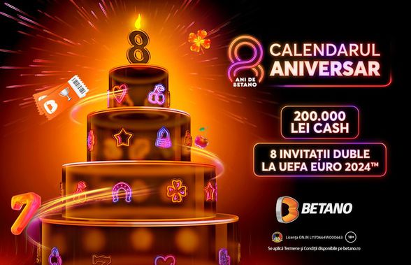 La 8 ani de Betano te premiem cu 8 invitații duble la UEFA EURO 2024 și premii totale de 200.000 Lei Cash!