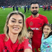 Valentin Crețu, soția și copiii, după meciul în care FCSB a devenit campioană /  Sursă foto: instagram.com/valentincretu89/, instagram.com/madalinamariacretu/