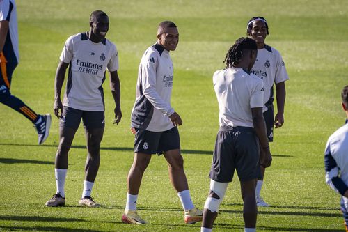 Ferland Mendy, Kylian Mbappe și Eduardo Camavinga la antrenament, la Real Madrid / Foto: Imago
