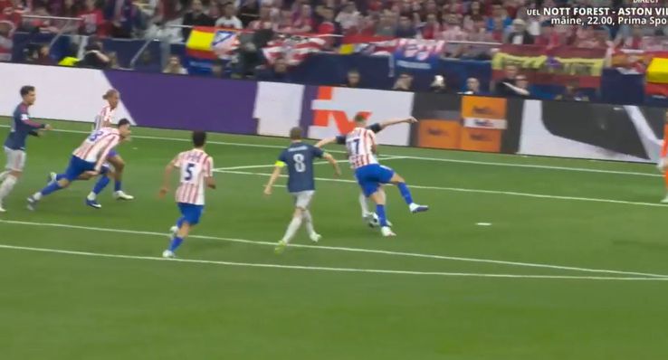 Penalty controversat în Atletico - Arsenal // FOTO: captură Prima Sport