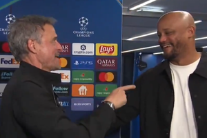Luis Enrique l-a tachinat pe Vincent Kompany în fața camerelor » Moment inedit în tunelul de la Paris