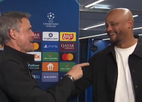 Luis Enrique l-a tachinat pe Vincent Kompany în fața camerelor » Moment inedit în tunelul de la Paris
