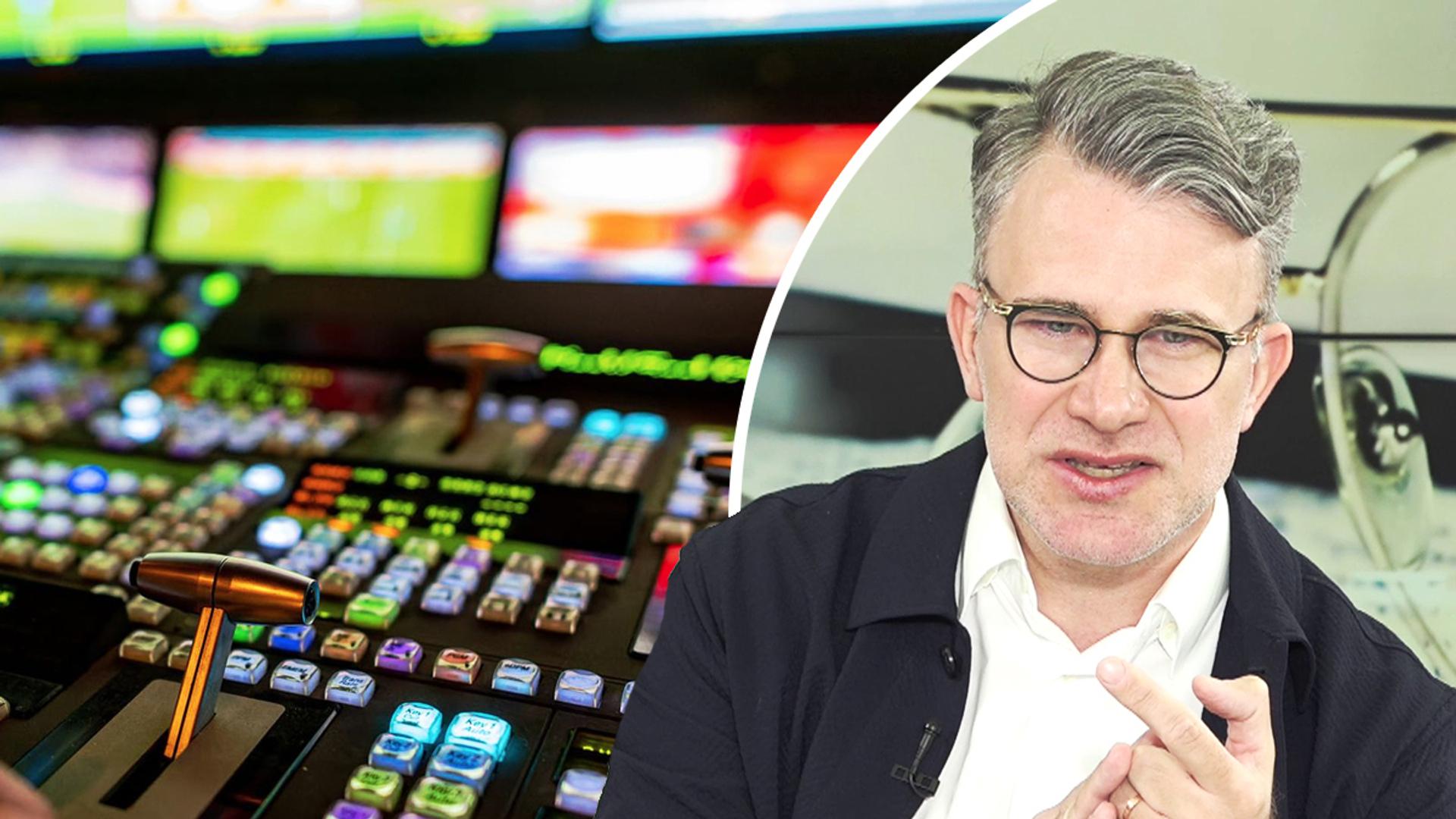 Justin Ștefan prezentând grafic cu noua schemă de împărțire bani din drepturi TV Superligă pentru stabilitate financiară cluburi | sursa foto: Gazeta Sporturilor