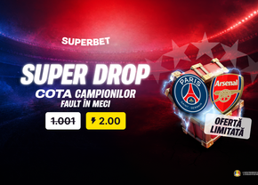 Super Drop pentru un super meci! Cotă mărită 2.00 pe fault în finala Ligii Campionilor