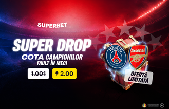 Super Drop pentru un super meci! Cotă mărită 2.00 pe fault în finala Ligii Campionilor