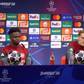 Bukayo Saka și Martin Odegaard, înaintea finalei cu PSG de mâine // foto: UEFA
