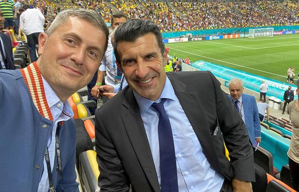 Dan Barna, ironizat după ce s-a fotografiat la tribuna oficială cu Luis Figo: „Hagi și Gică Popescu tot la tribuna a doua sunt?”