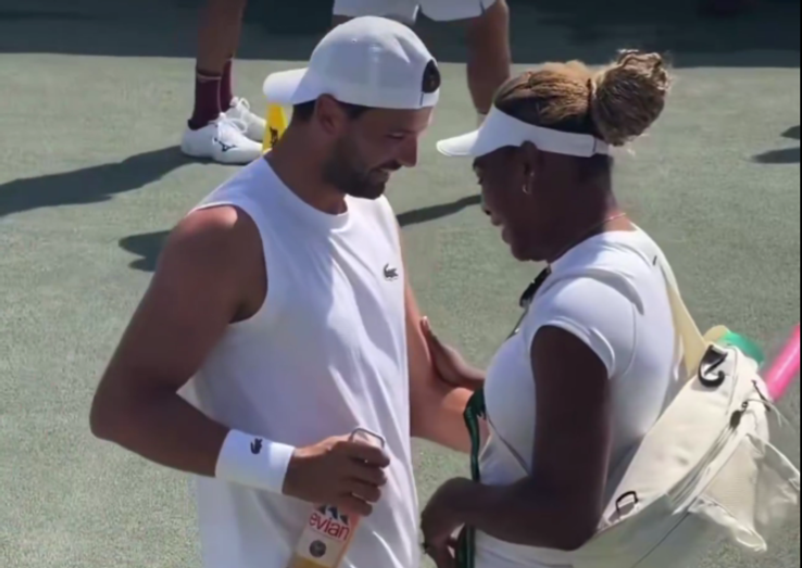 Serena Williams și Grigor Dimitrov / FOTO: Captură X@Wimbledon