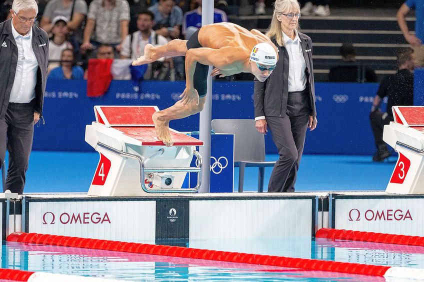 David Popovici, în semifinala probei de 200 de metri liber // foto: Raed Krishan (GSP)