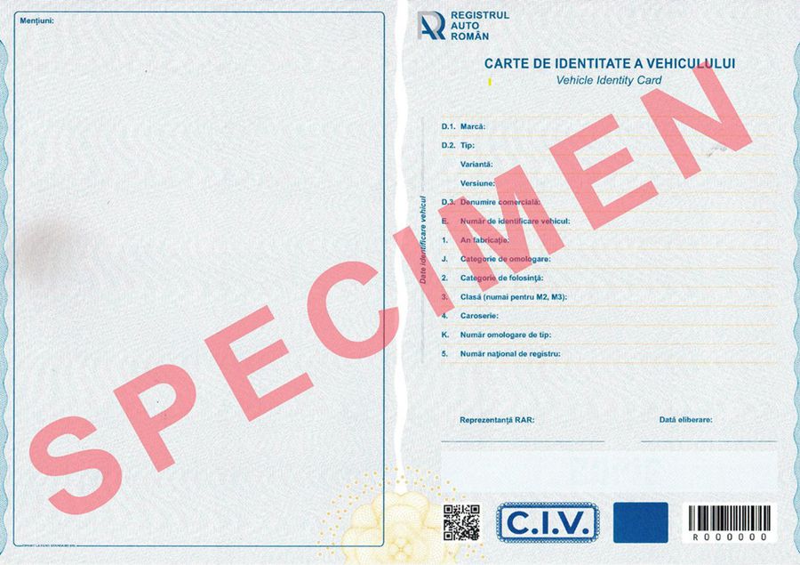 Registrul Auto Român (RAR) a anunțat un nou format pentru Cartea de Identitate a Vehiculului (CIV)