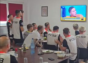 Ca de la campioni la campion! EXPLOZIE de bucurie în vestiarul FCSB după aurul lui David Popovici