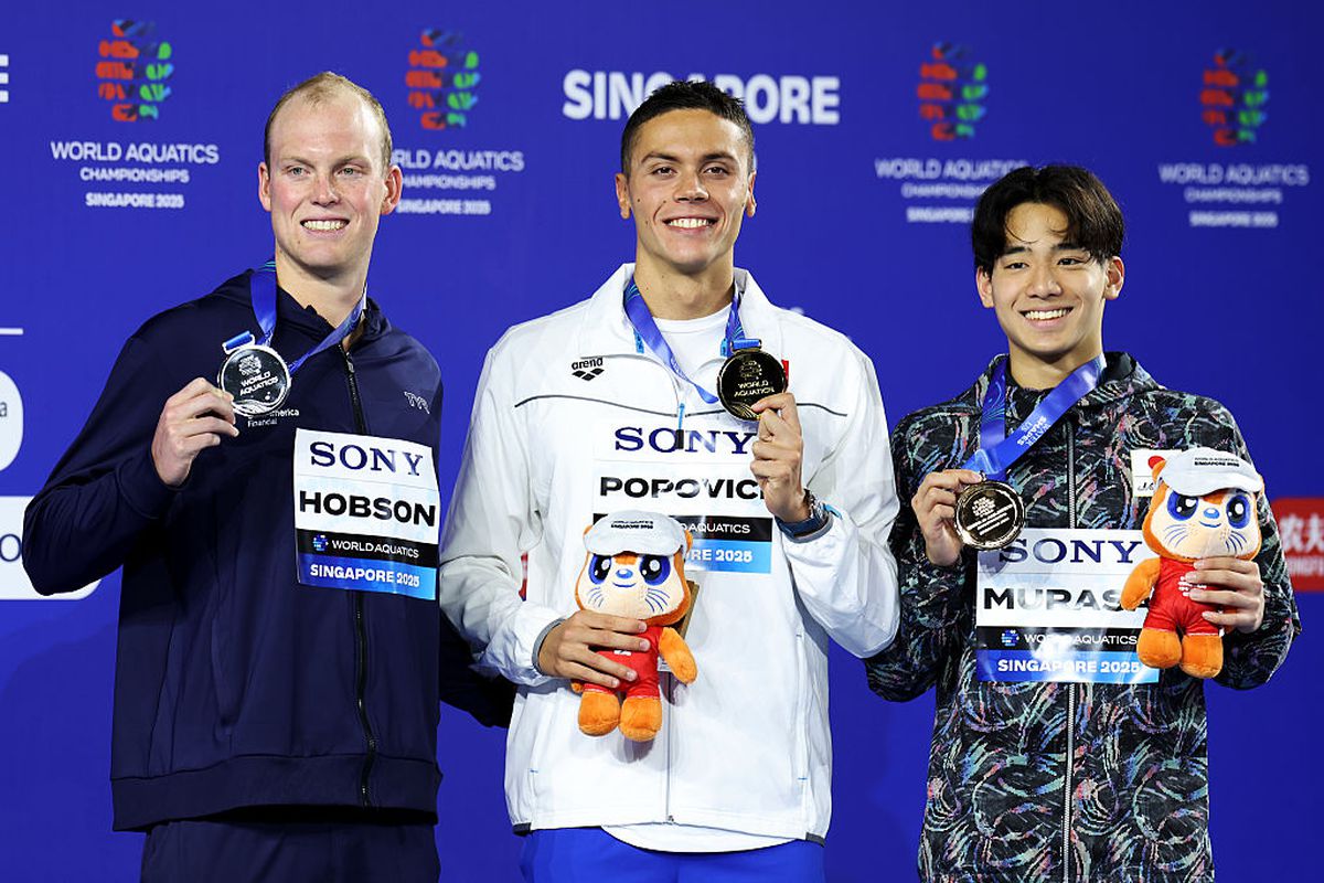 David Popovici, campion mondial la 200 de metri liber în Singapore