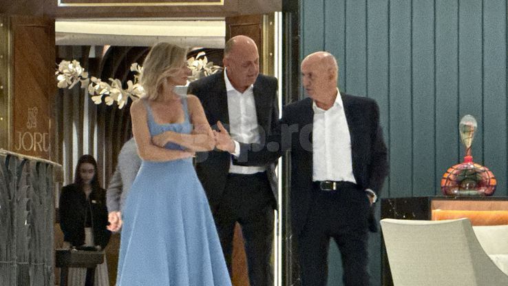 Dan Șucu, Diana Șucu și George Copos la ziua lui Mircea Lucescu. Foto: GSP.RO