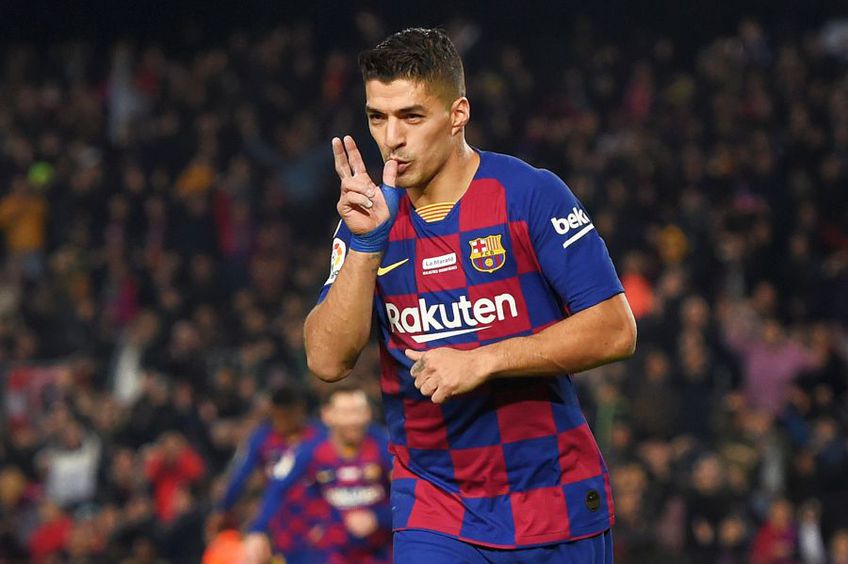 Bucuria lui Suarez după ce a înscris pentru Barcelona // foto: Guliver/gettyimages