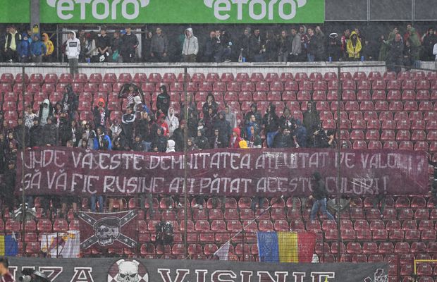 Protest la CFR Cluj - FCSB » Mesajul afișat în timpul meciului: „Ați pătat aceste culori”