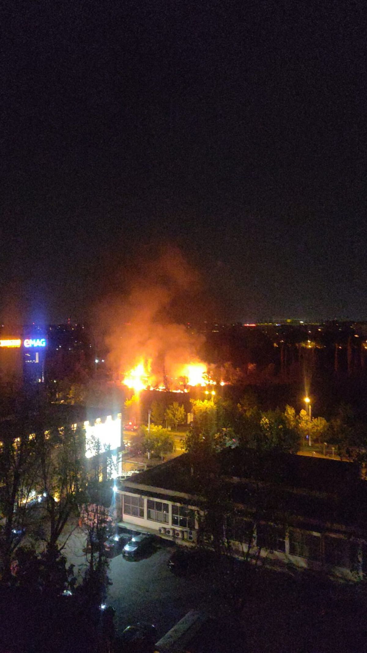 Incendiu puternic în parcul IOR din București » Fumul a ajuns în mai multe zone ale Capitalei