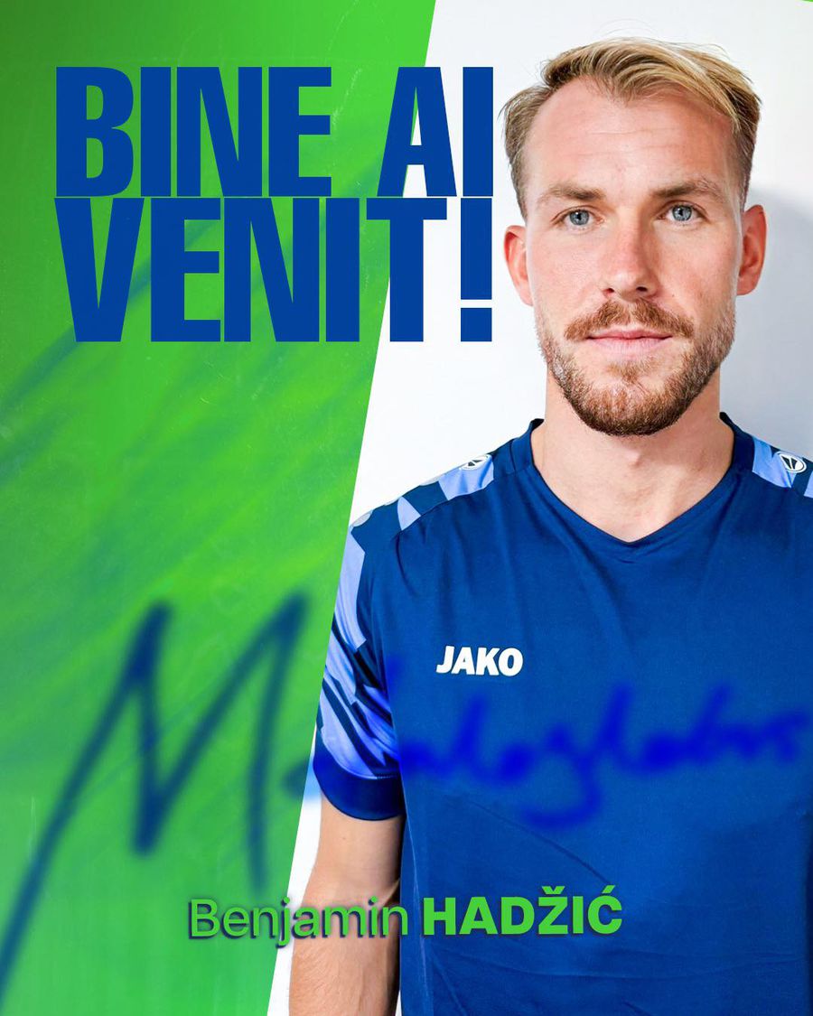 Vârful Benjamin Hadzic, prezentat în Superligă: „Crescut în academiile de prestigiu ale Bayern Munchen”