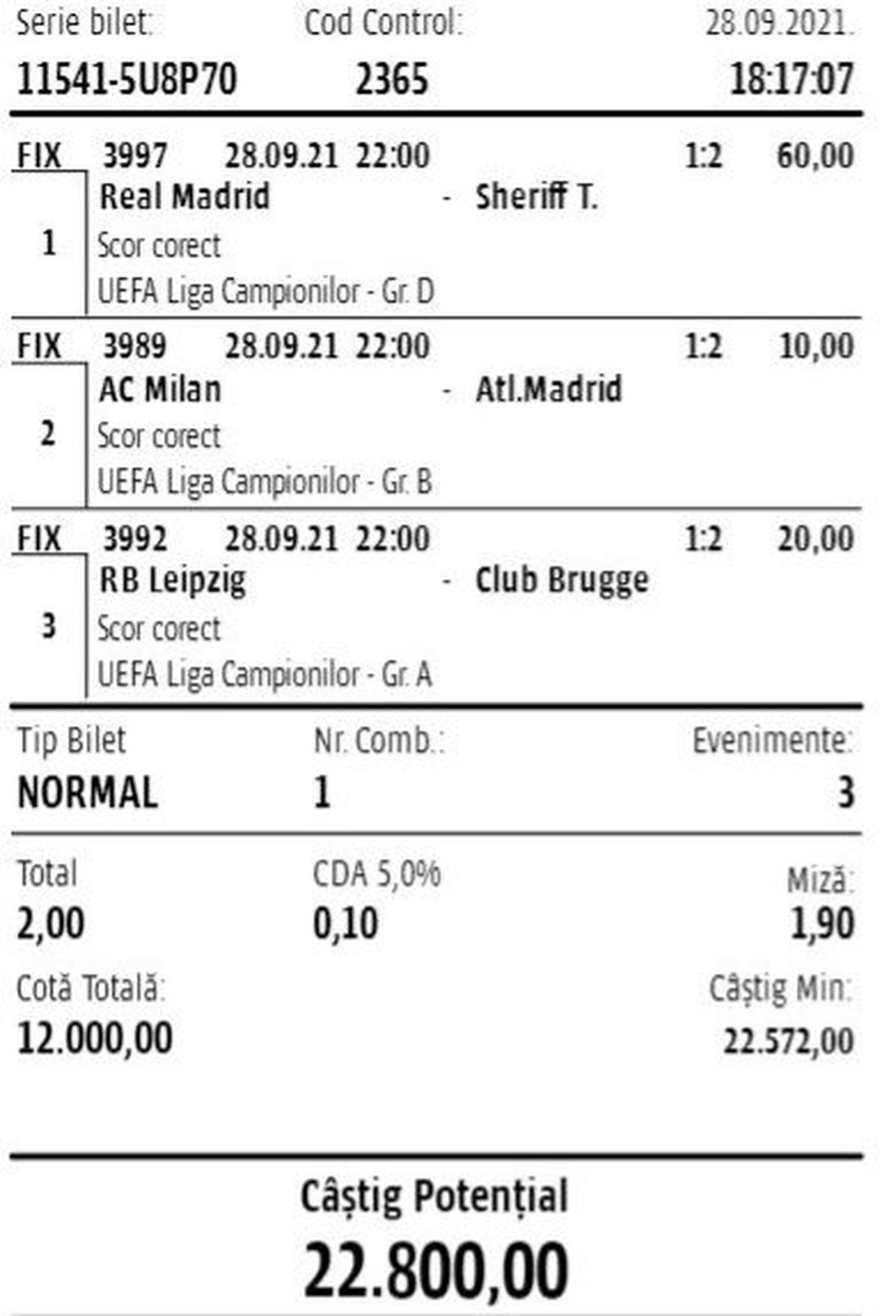 Bilete Real Madrid - Sheriff Tirapsol