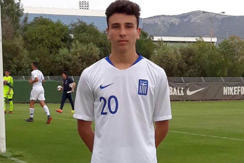 Andreas Acristinei, în tricoul naționalei de juniori a Greciei